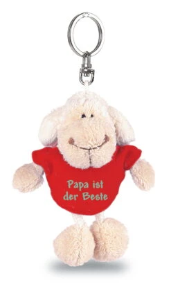 Nici 31553 Schlüsselanhänger Schaf Weiß T-Shirt Rot "Papa Ist Der Beste" Ca 10cm