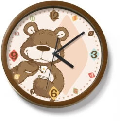 Nici 34286 Wanduhr Bär Braun - Hellbraun Classic Bear