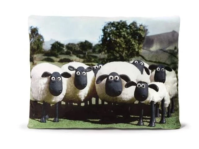 Nici 34353 Kissen Shaun Das Schaf + Shirley Schafherde Plüsch 43x25cm Bedruckt