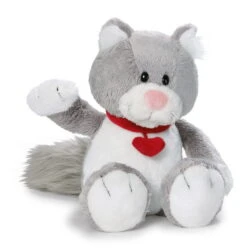 Nici 34965 Love Message Graue Katze Ca 80cm Plüsch Kuscheltier Schlenker
