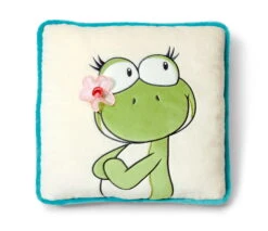 Nici 35444 Kissen Frosch Froschmädchen Green Lilly Mit Blüte 35x35cm Plüsch