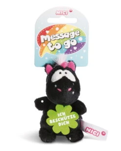 Nici 44981 Message To Go Loop 8cm Einhorn Carbon Flash - ICH BESCHÜTZE DICH