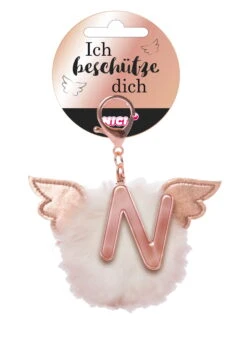 Nici 46983 Taschenanhänger Schutzbommel Mit Flügeln + Pompon Metallbuchstabe N