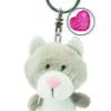 Nici 47531 Schlüsselanhänger Graue Katze Plüsch 7cm Herz-Symbol