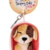 Nici 48831 Schlüsselanhänger Sleeping Pets 10cm Plüsch - Hund Dreifarbig