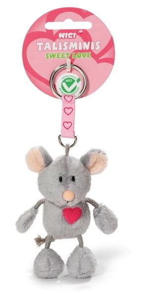 Nici 37388 Schlüsselanhänger Talisminis Maus Mit Herz "Sweet Love" Plüsch Ca 7cm